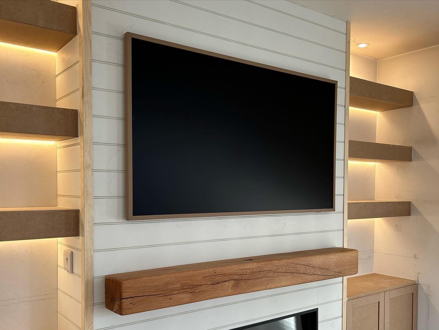 media wall with shelving
